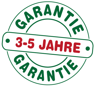 drei bis fünf Jahre Garantie